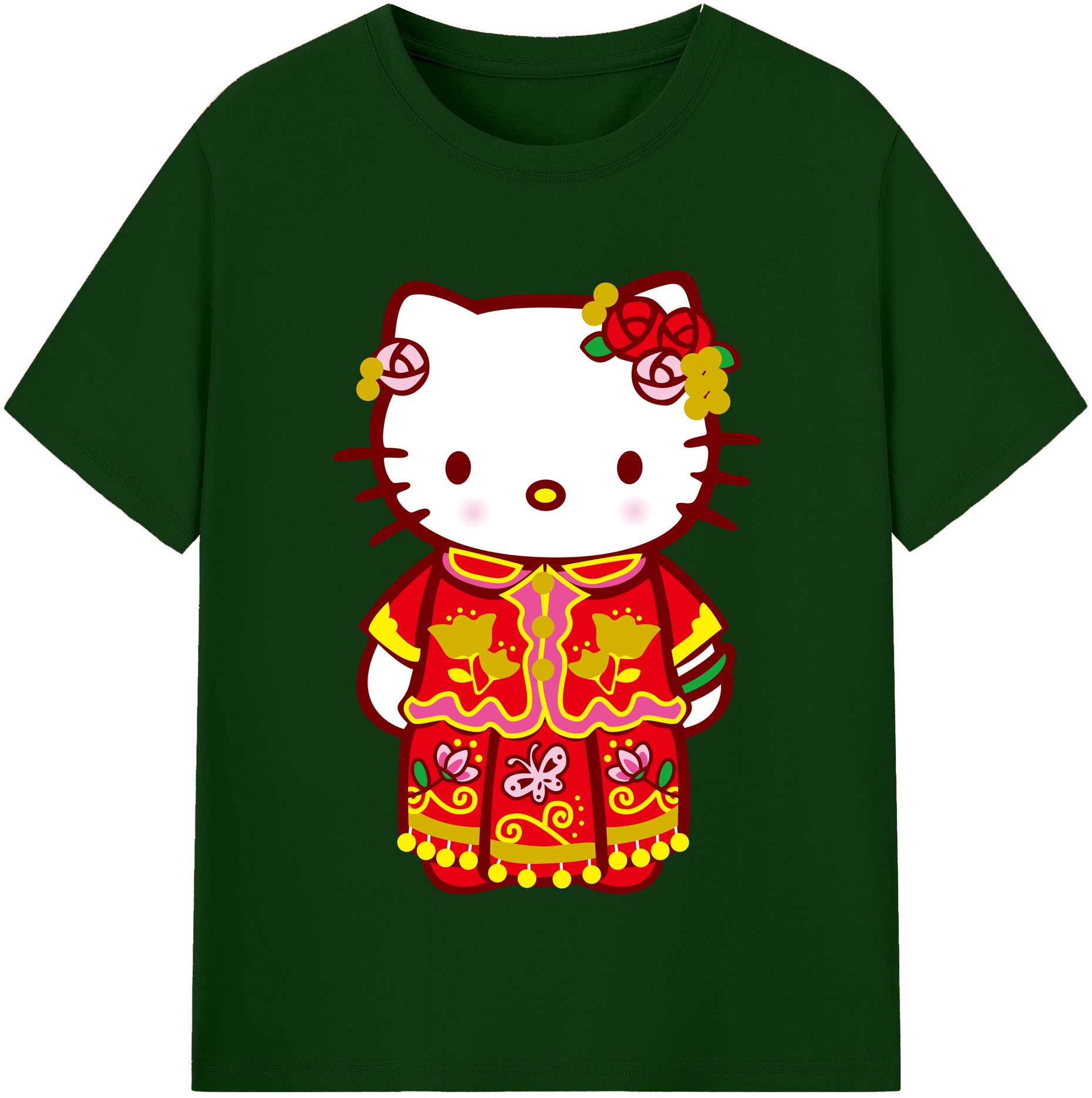 （画像用） Hello Kitty ハローキティ 綿100％半袖Tシャツ（フロントプリント）
